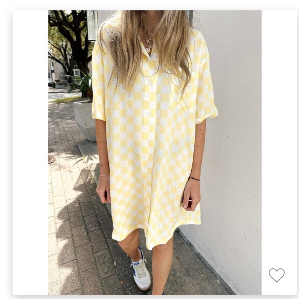 Women’s Ascot + Hart Checkered yellow shirt dress, XL